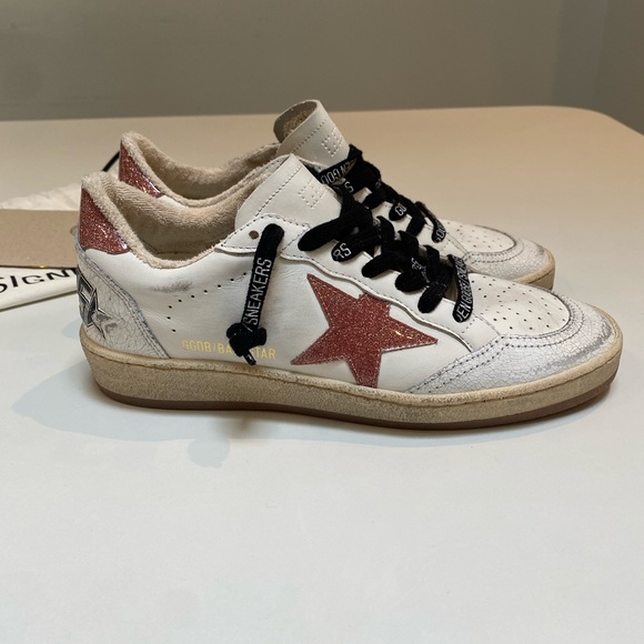 Golden Goose Ball Star Sneaker White Leather/Shiny Peach sz 36 New without Box - Picture 2 of 11